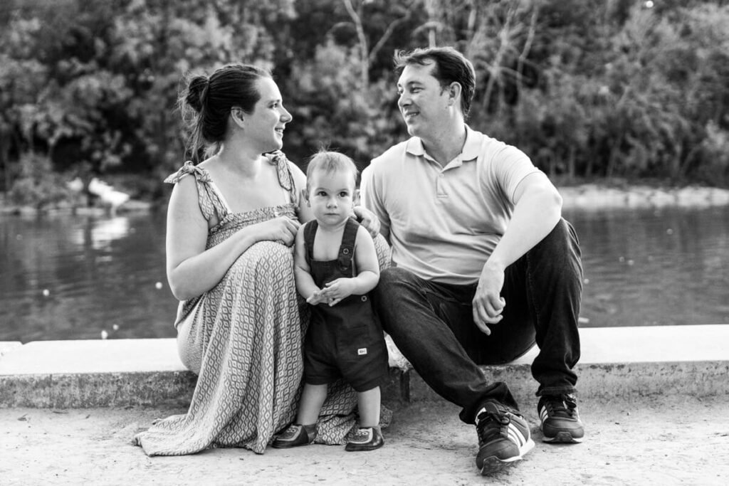 foto de familia en blanco y negro